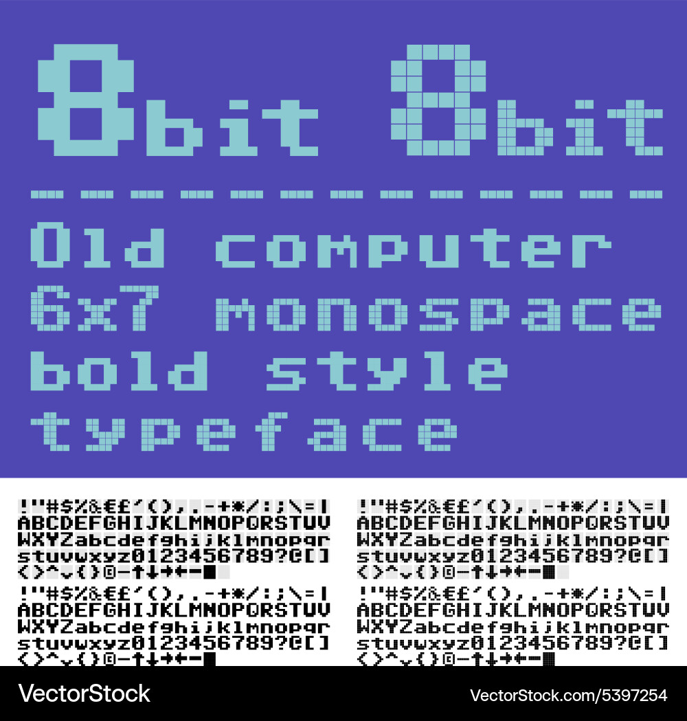 8-Bit Pixel Font vector image