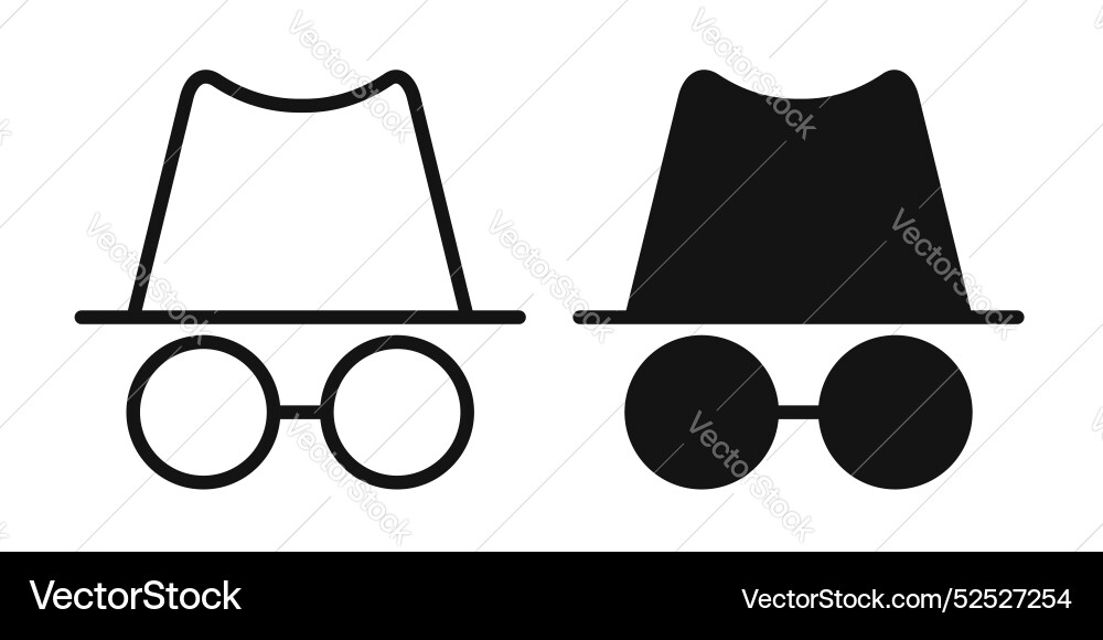 Anonymous thin line icon set Anonymous thin line icon set Vector Image