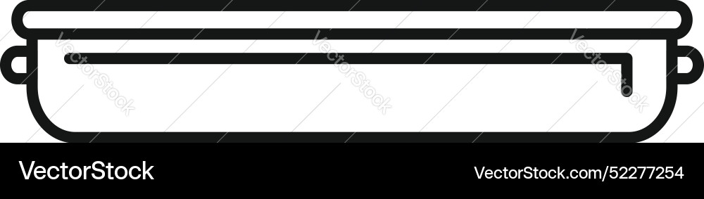 Empty rectangular food container with lid line Empty rectangular food container with lid line Vector Image