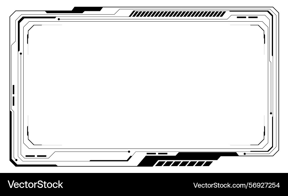 Hud frames black user interface elements design Hud frames black user interface elements design Vector Image