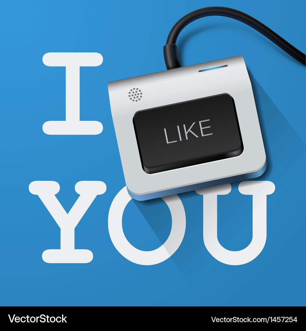 I like you with keyboard key vector image