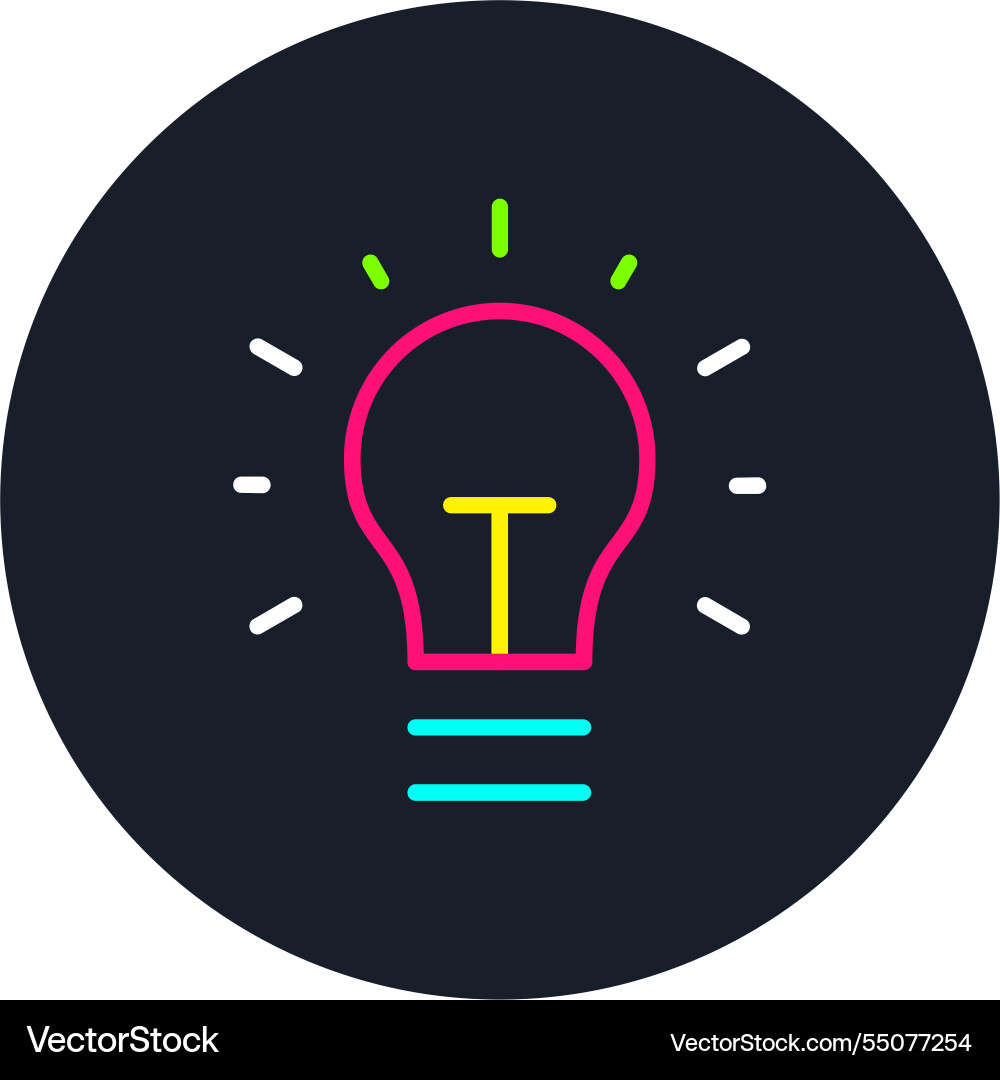 Light bulb line multi color icon Vector Image