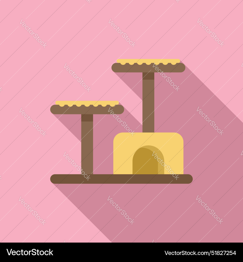 Modern cat tree with scratching posts and hideaway Modern cat tree with scratching posts and hideaway vector image