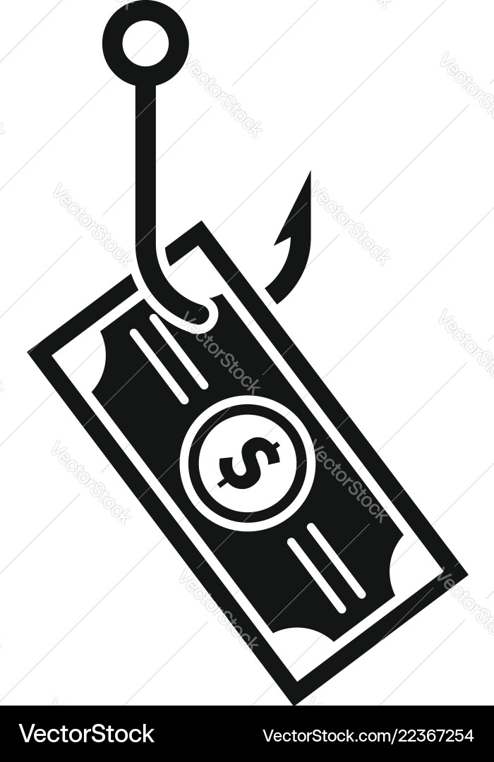 Phishing money icon simple style Phishing money icon simple style vector image