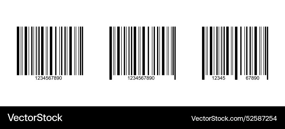 Set of barcode icons bar code label templates Vector Image