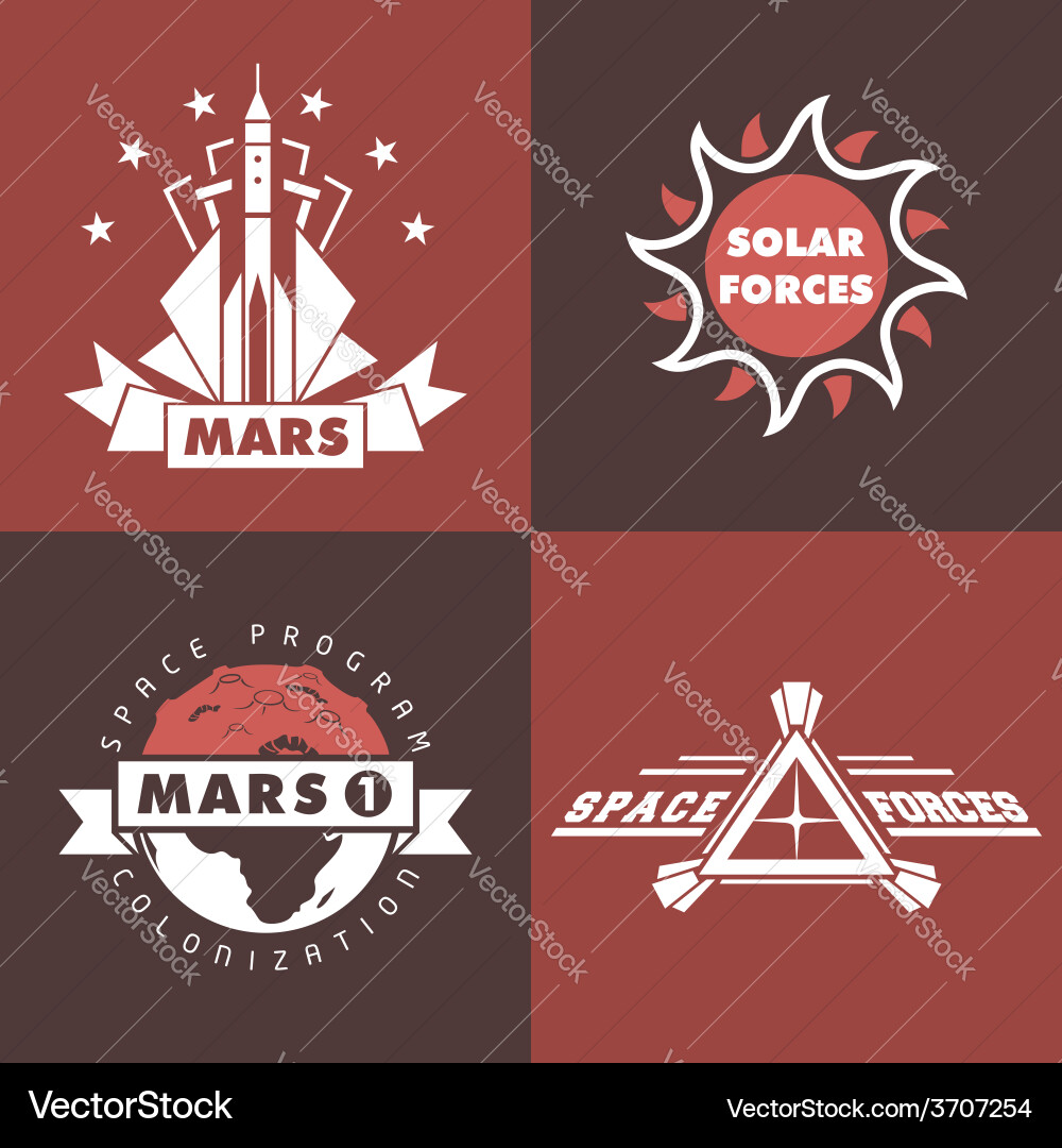 Set of space badges and labels Vector Image