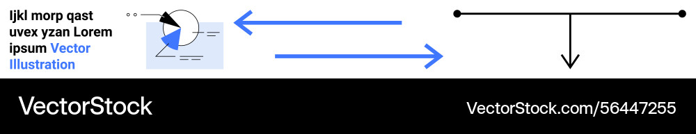 Abstract data flow diagram with arrows and visual vector image