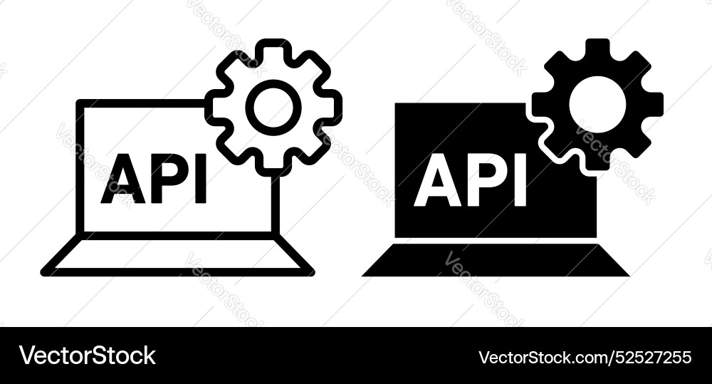 Api thin line icon set Api thin line icon set vector image