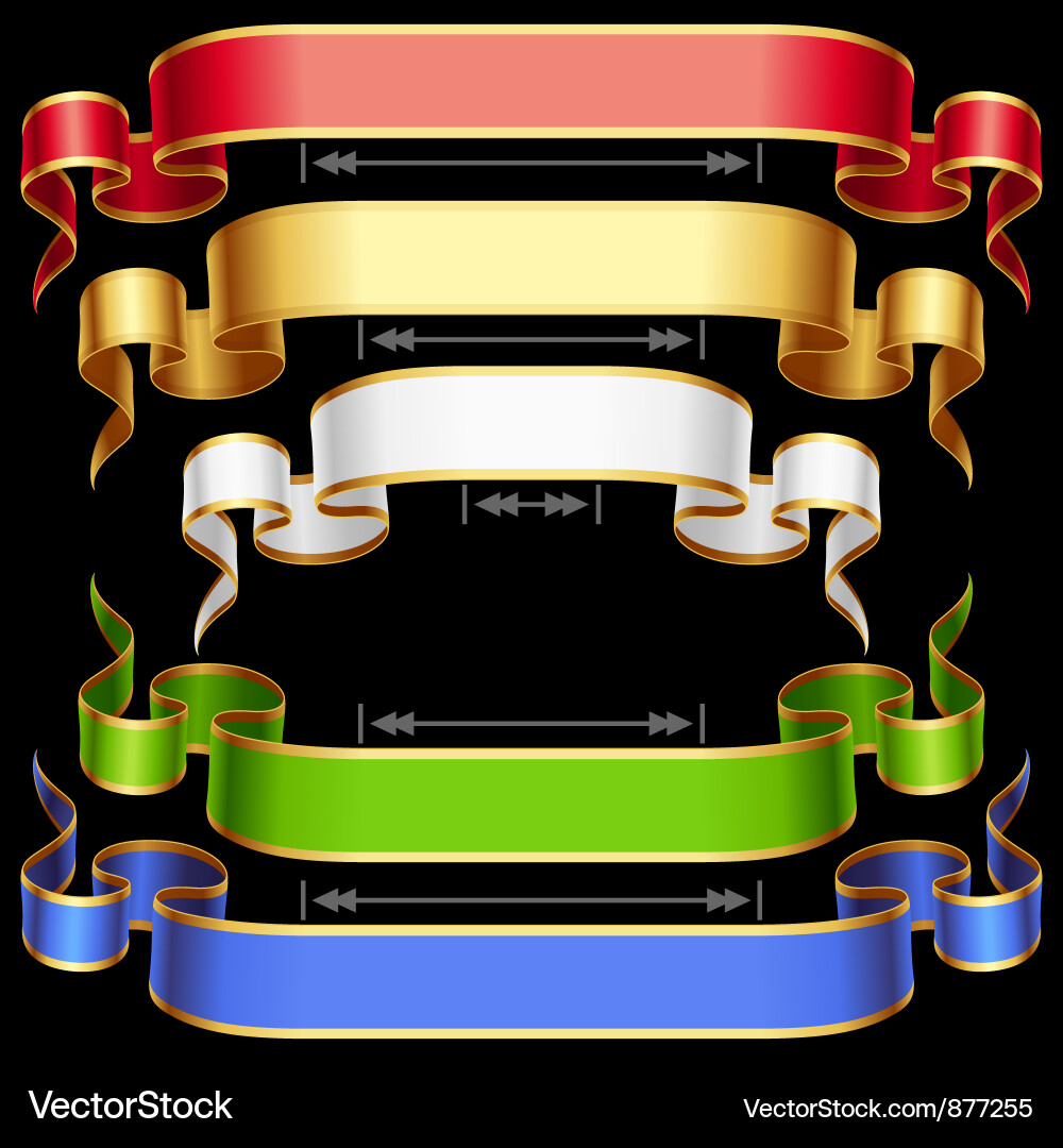 Colorful Ribbon Set - Adjustable Length vector image