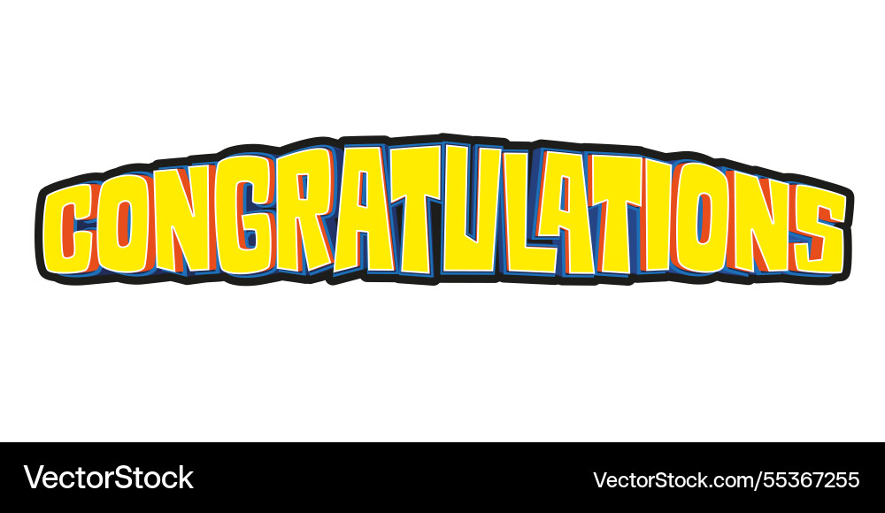 Congratulations - vintage lettering handwritten Vector Image