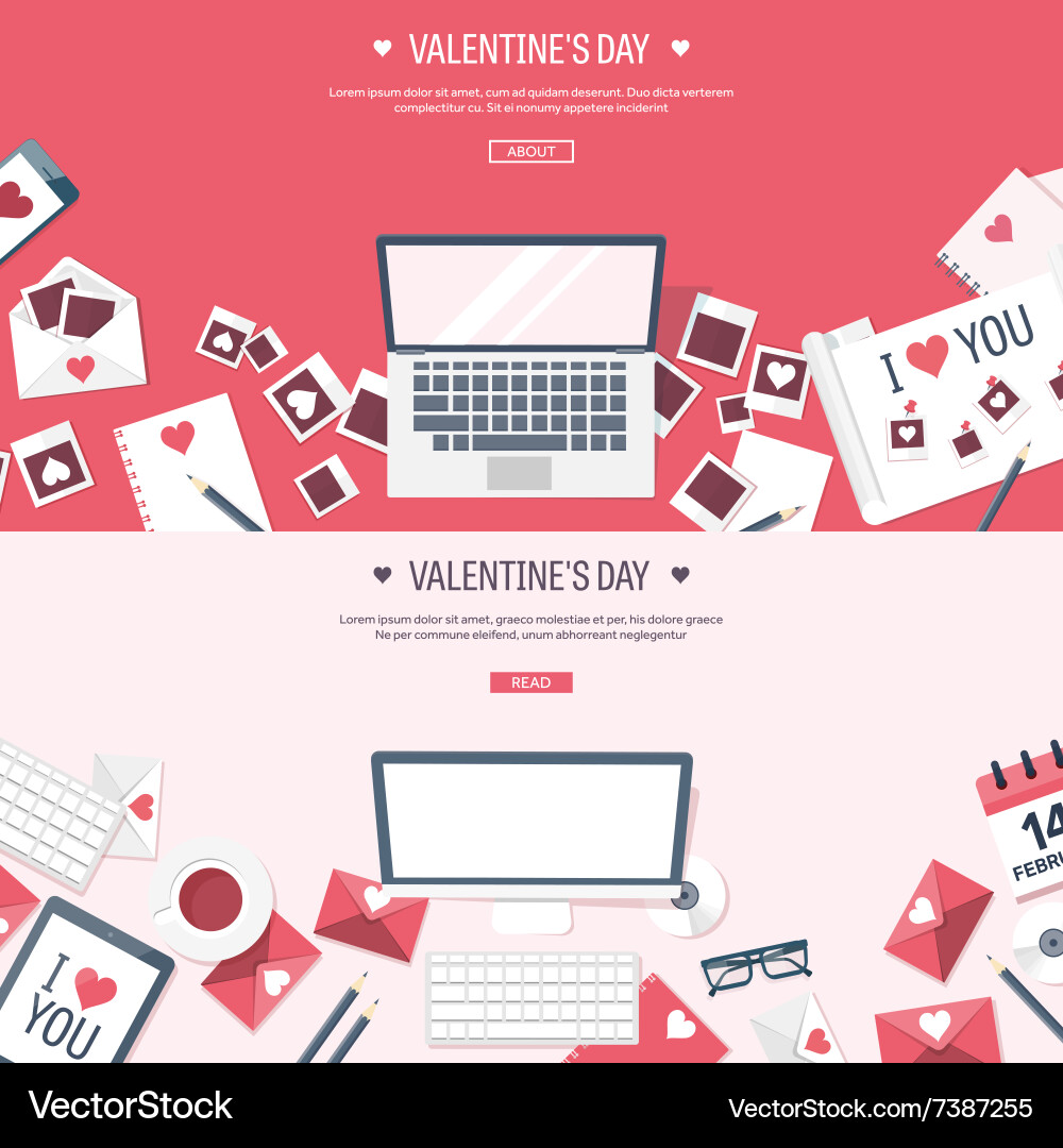 Flat background with computer vector image