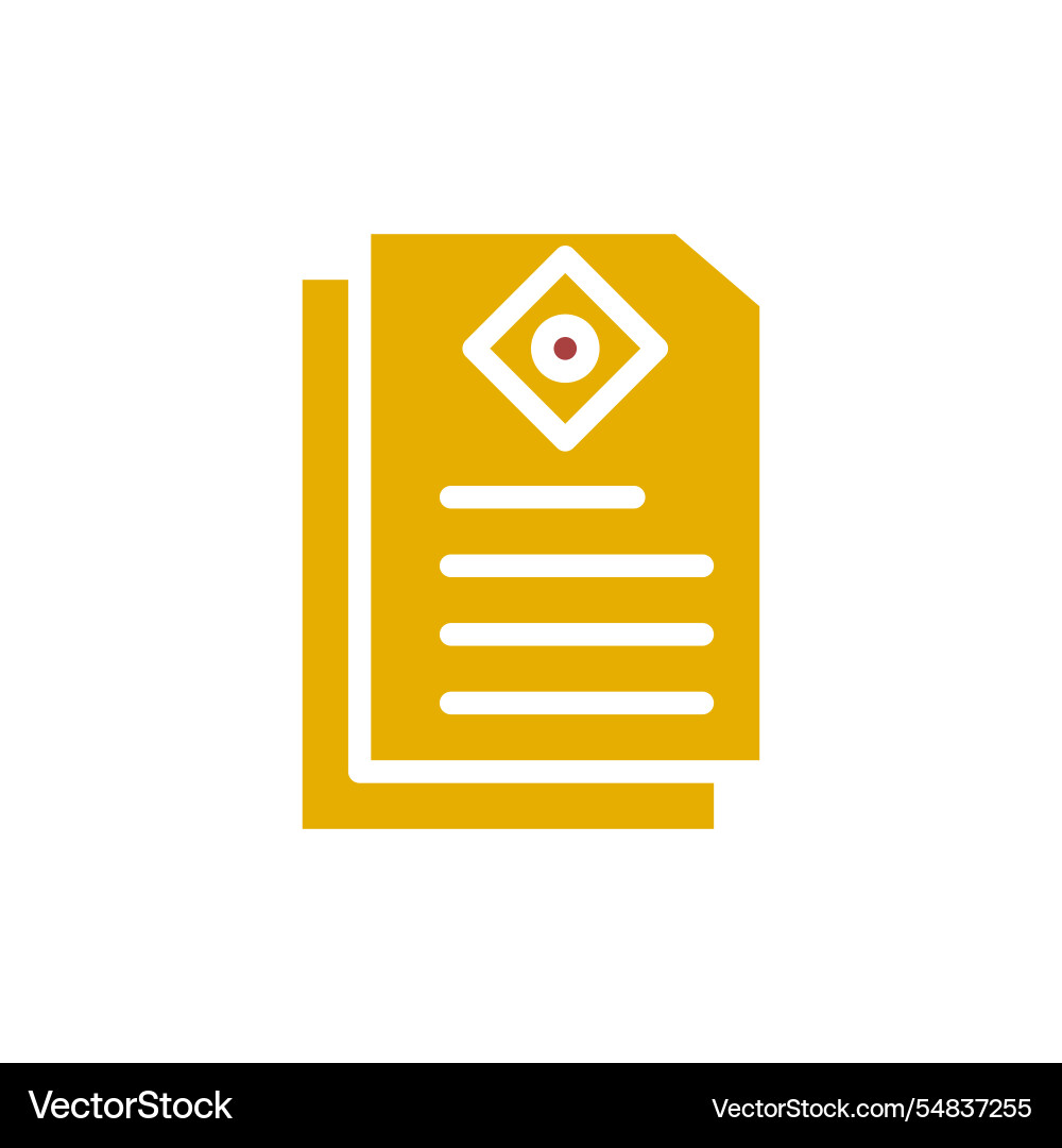 Gold document icon concept of file report vector image