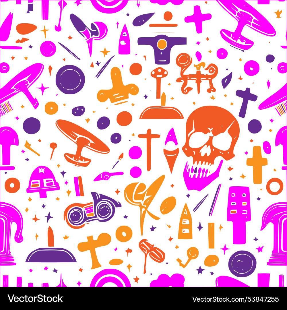 Graveyard abstract pattern seamless Vector Image