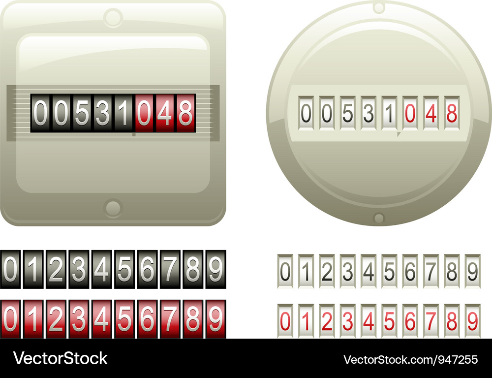 Mechanical Counters and Display Vector Image