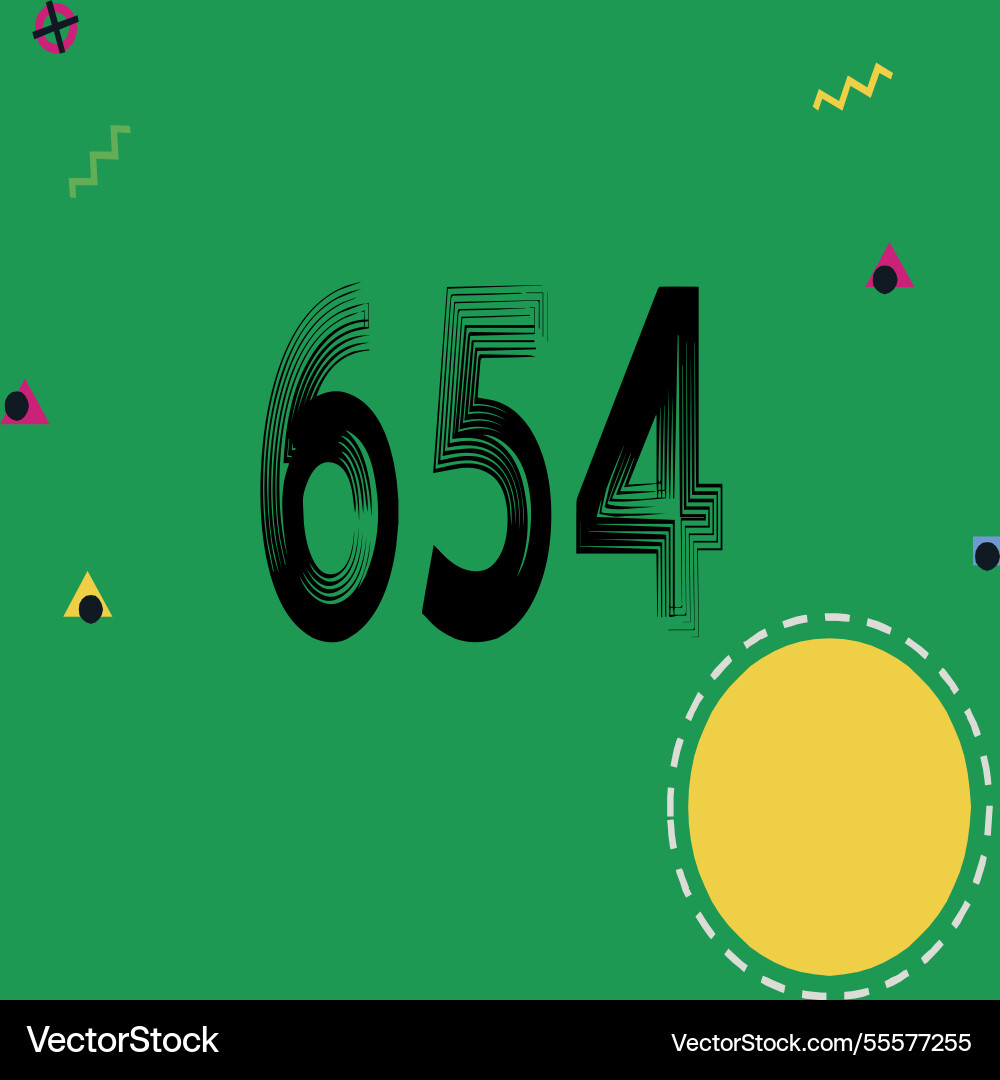 Number font design with decorative dots Vector Image