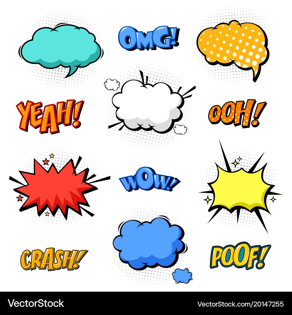 Replicas in form of clouds bubble speeches vector image