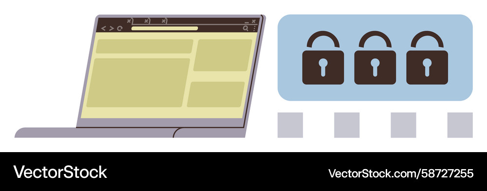 Secured online data access with digital locks Vector Image