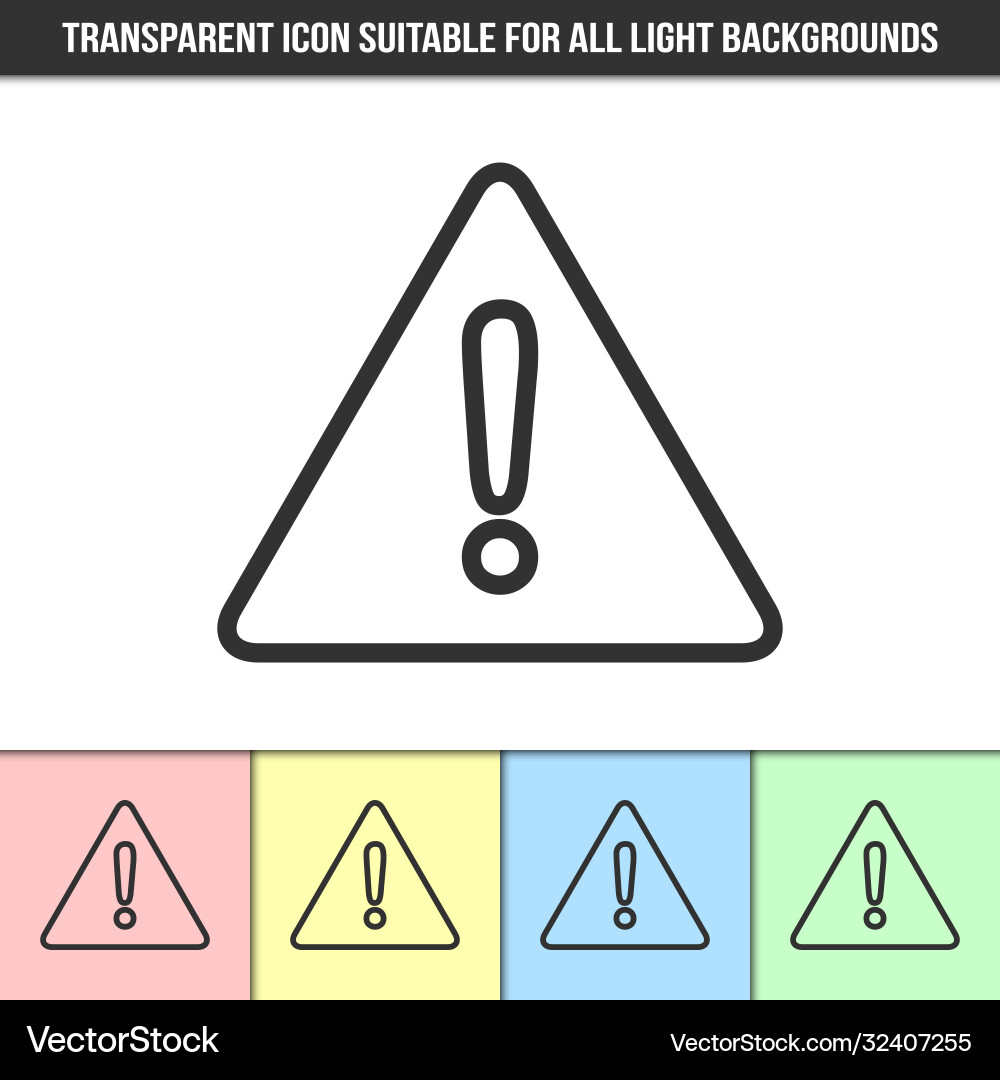 Simple outline transparent warning notification Simple outline transparent warning notification vector image