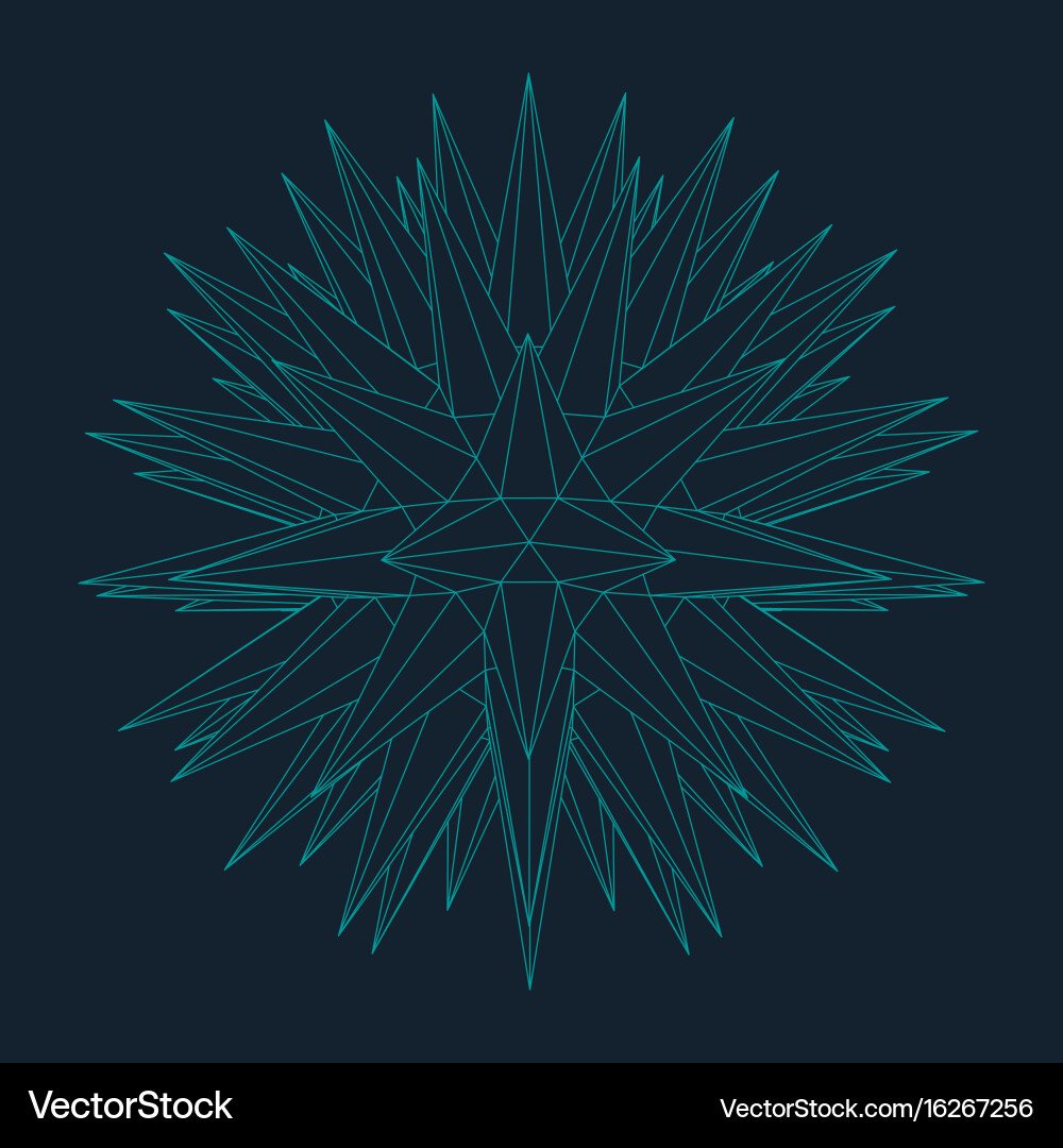 Abstract 3d illuminated distorted mesh sphere vector image