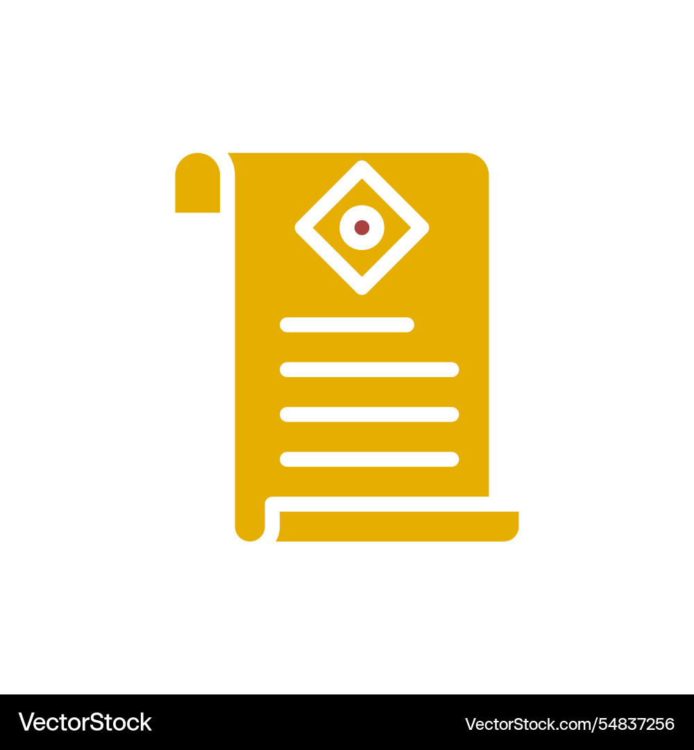 Ancient scroll icon concept of history knowledge vector image