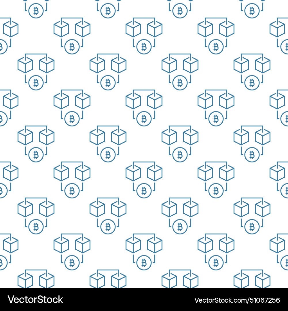 Bitcoin blockchain technology seamless pattern Bitcoin blockchain technology seamless pattern vector image
