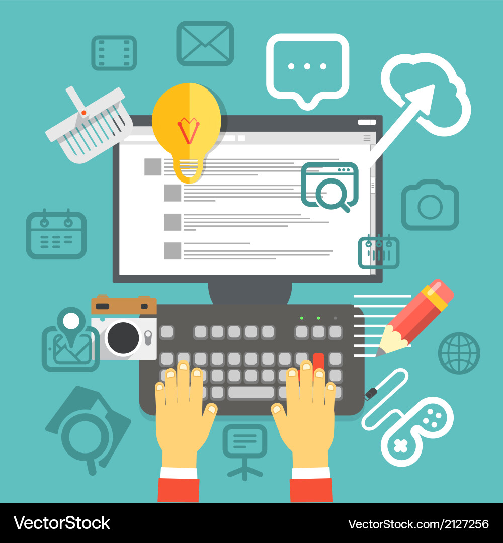 Browser window with modern interface vector image