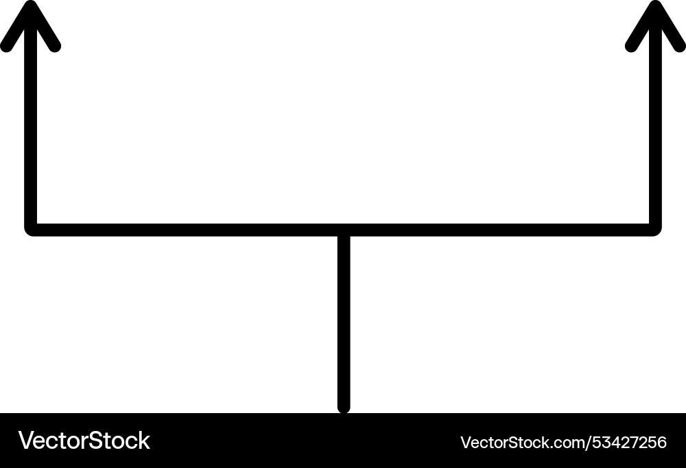 Double branching arrow icon design Vector Image