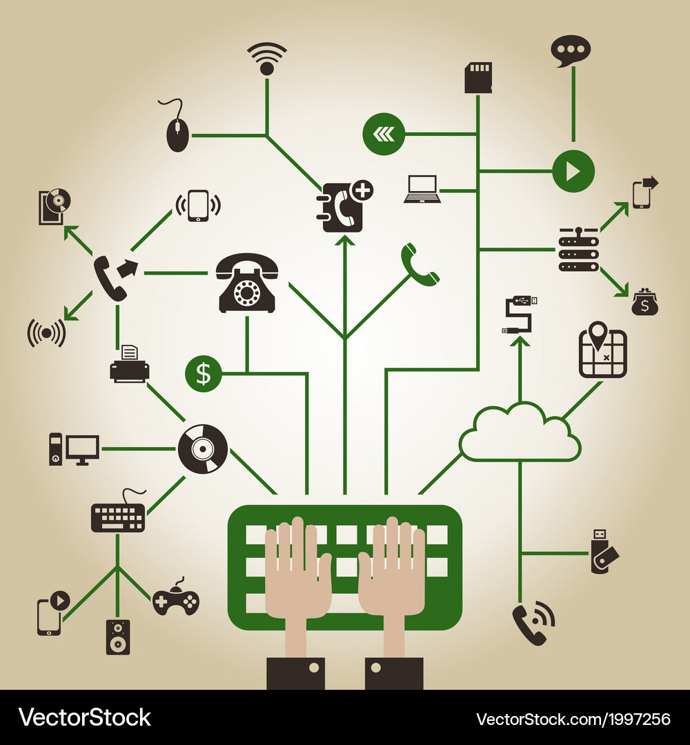 Electronics a network Vector Image