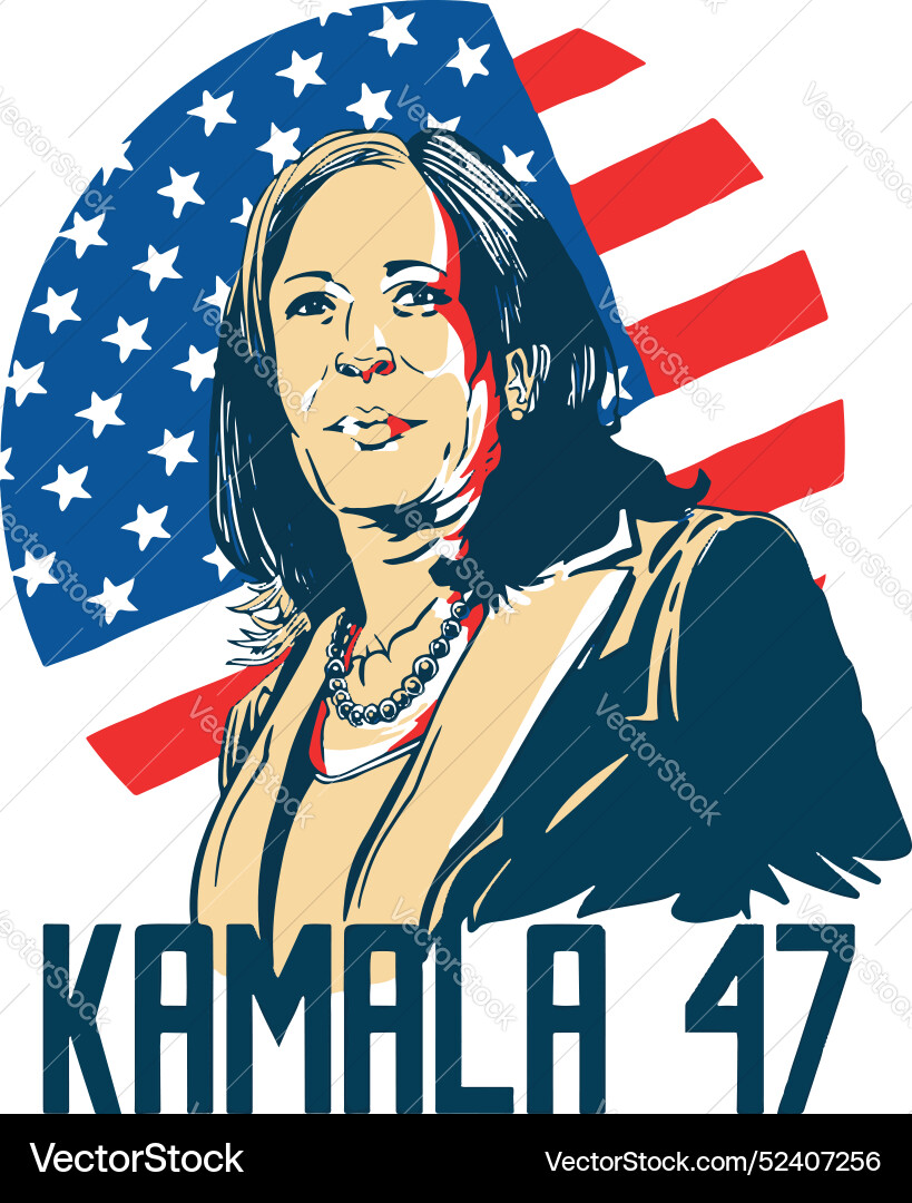 Kamala Harris 4th of July Flag vector image