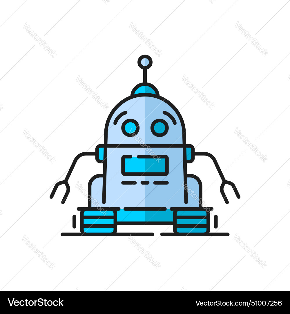 Virtual bot futuristic droid or retro robot icon Virtual bot futuristic droid or retro robot icon vector image