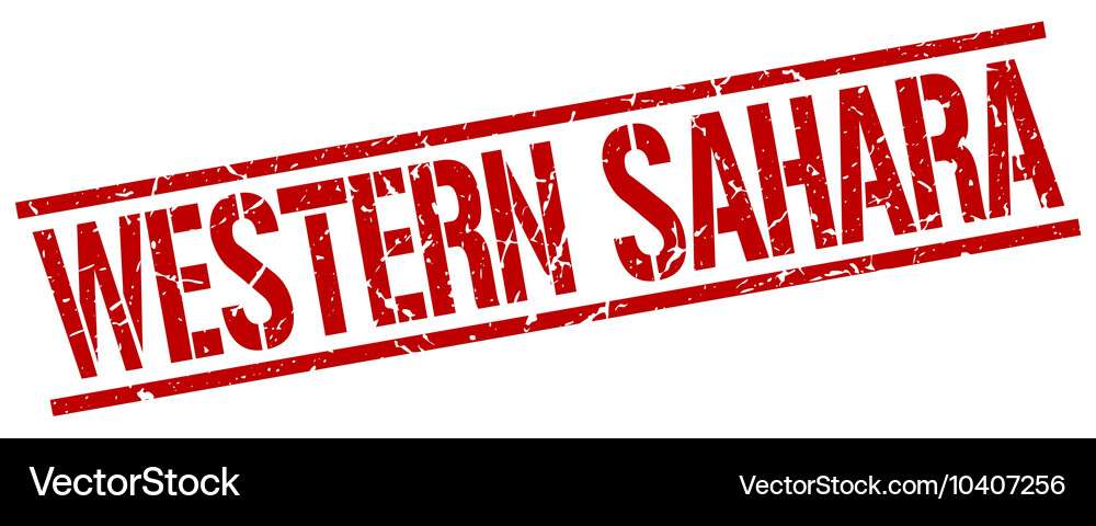 Western sahara red square stamp Vector Image