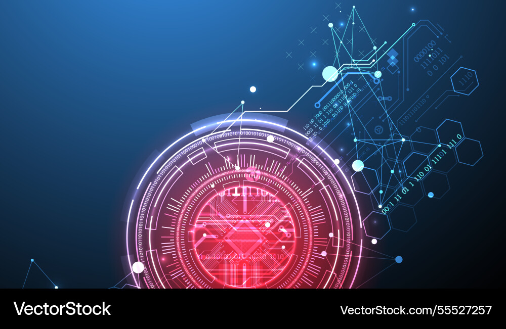 Abstraction on the theme of tech circles Vector Image