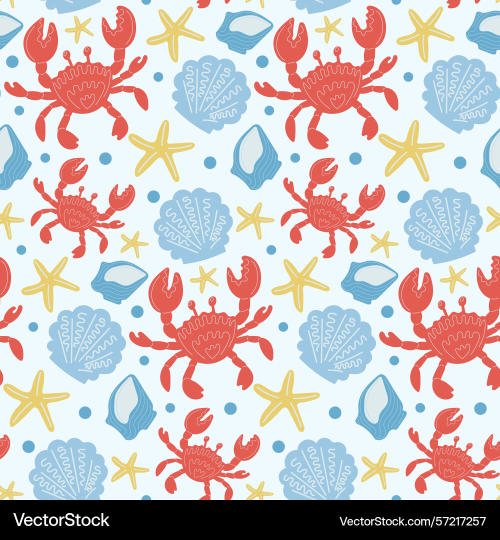 Bright and playful pattern featuring crabs Bright and playful pattern featuring crabs vector image