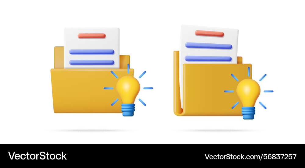 Document folder with light bulb organize files Document folder with light bulb organize files vector image