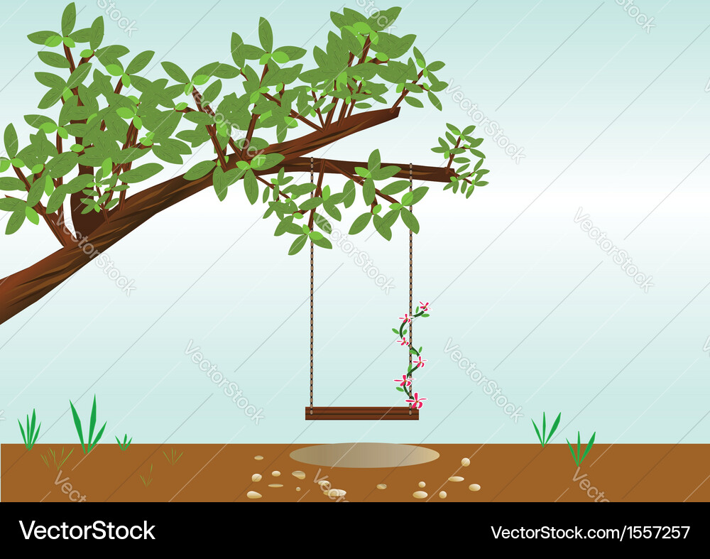 Empty Swings on a Tree Vector Image