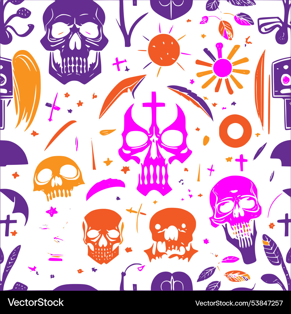 Graveyard abstract pattern seamless Vector Image