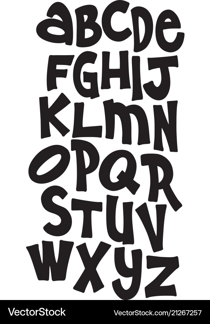 Hand Lettered Alphabet Font Vector Image