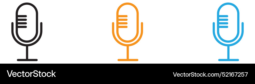 Microphone icon logo set collection for web app ui vector image
