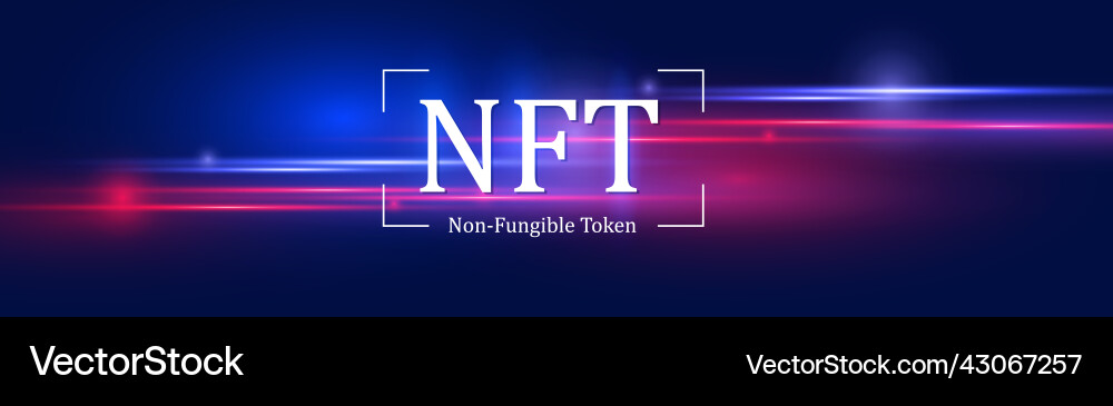 Nft nonfungible token blockchain bitcoin crypto Vector Image