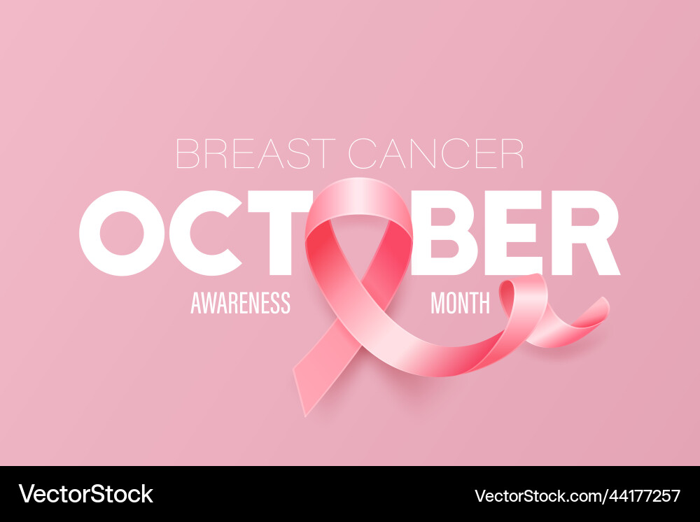Oktober Brustkrebs Banner Karte Oktober Brustkrebs Banner Karte vektorbild
