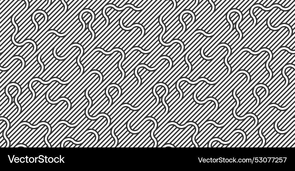 Seamless pattern with twisted lines linear tiling vector image