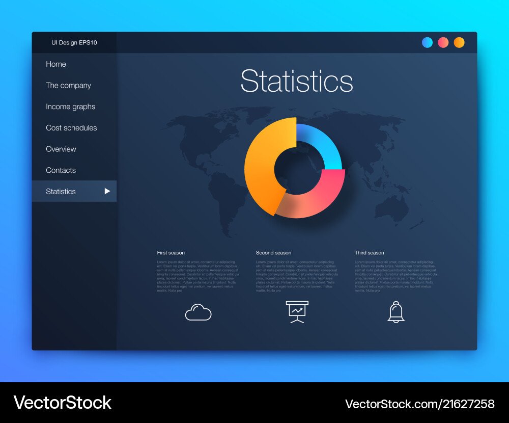 Dashboard infographic template with modern ui Dashboard infographic template with modern ui vector image