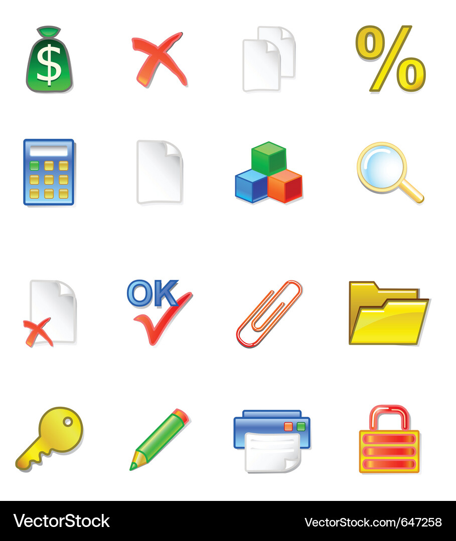 E-commerce Icon Set - Business & Finance Vector Image