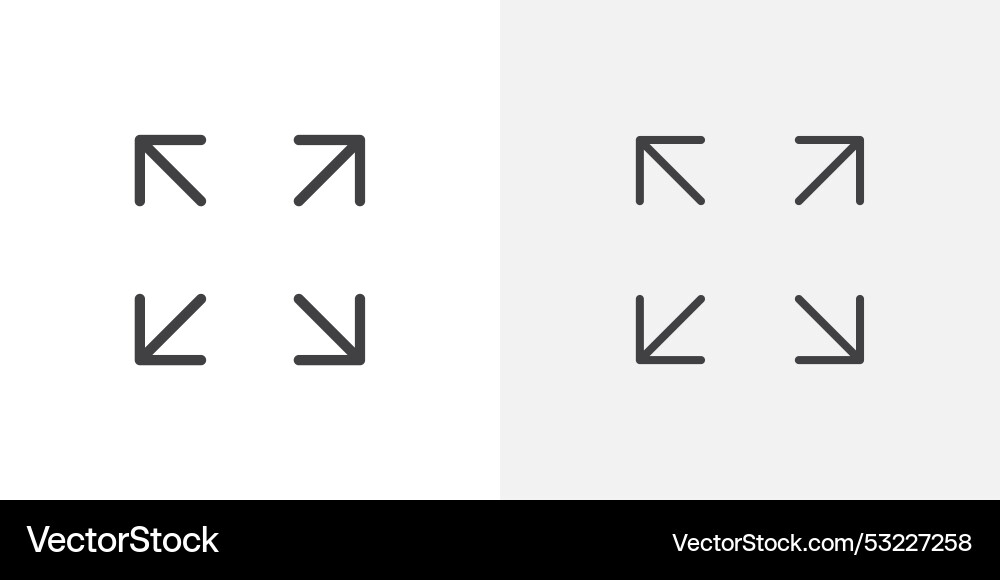 Fullscreen icon flat and simple set design Fullscreen icon flat and simple set design vector image