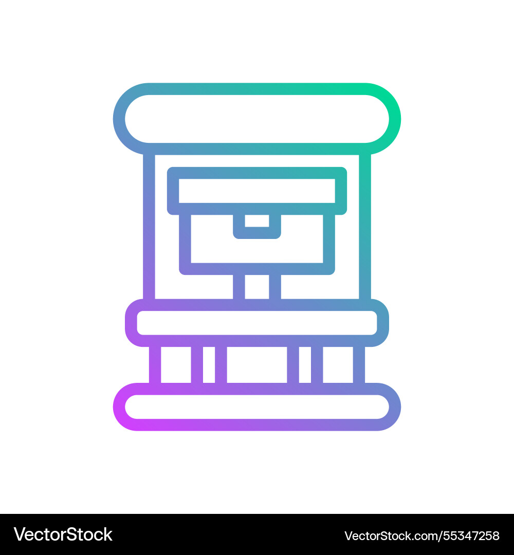 Gradient icon of press machine isolated on white Vector Image