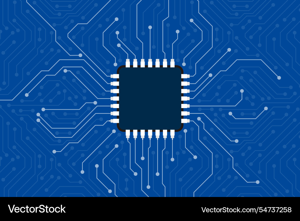 Microchip in the center artificial intelligence Microchip in the center artificial intelligence vector image