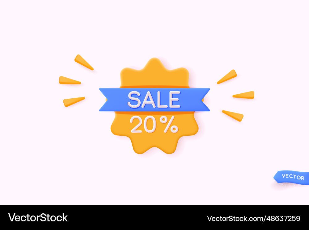 3d style banner for sales add red tag templates 3d style banner for sales add red tag templates vector image