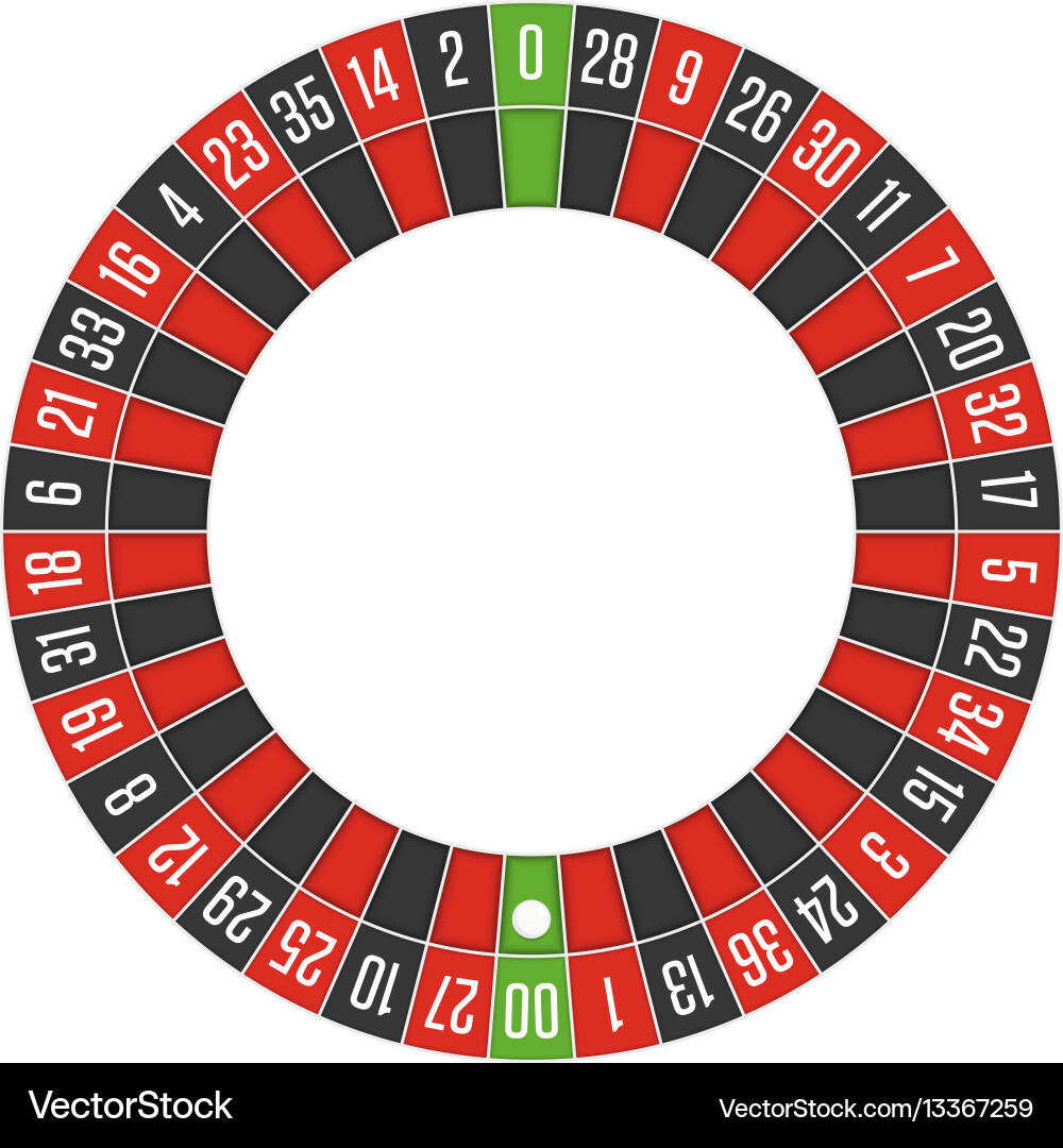 American roulette wheel vector image