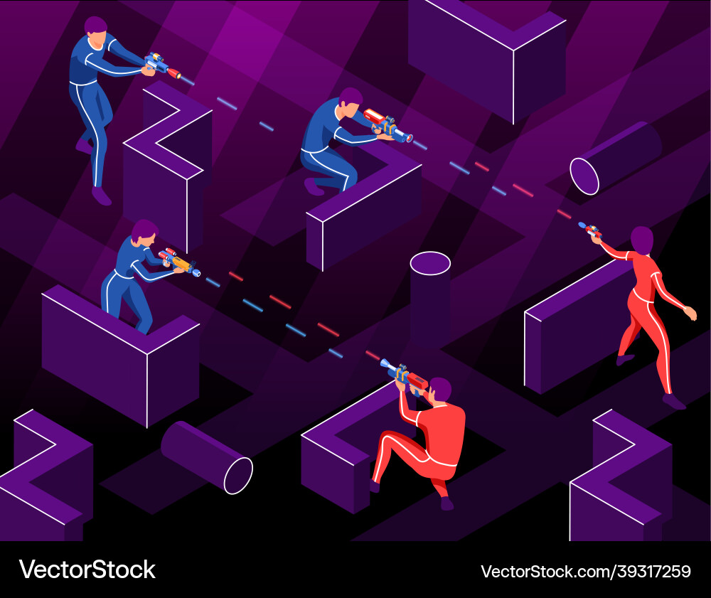 Blaster game labirynth composition Vector Image