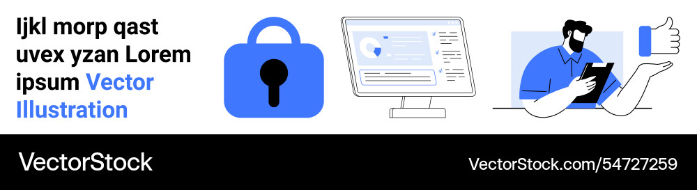 Cybersecurity concept with text secure lock Vector Image